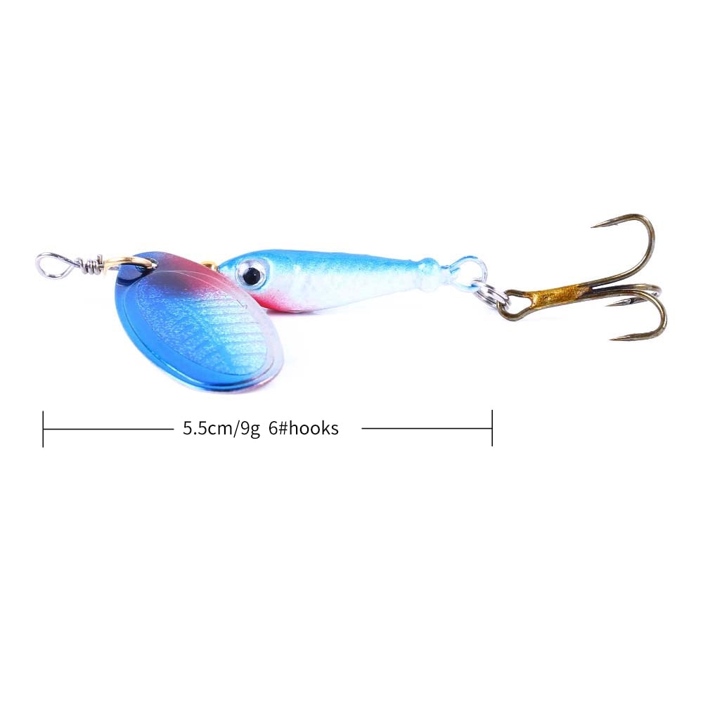 Fishing Lure Spinnerbaits, HENGJIA 10PCS Fishing Lures with Feathered Treble Hooks,Trout Bass Salmon Hard Metal Spinner Baits Kit Rooster Tail Fishing Lures Kits,1/3oz