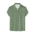 thumbnail image 2 of Mens Plaid Short Sleeve Button Down Shirts Cotton Regular Fit Casual Gingham Shirts, 2 of 3