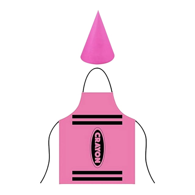 Wax Crayon For Carnival & Theme Party Colourful Fancy Dress Set For Adults With Apron And Hat Fun Available In 8 Colours