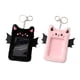 thumbnail image 1 of Portatarjetas De Felpa De 2 Colores Estuche Para Tarjeta De Identificación Little Devil negro y rosa Hugo cubierta de la tarjeta de felpa, 1 of 10