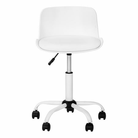UPC: 0680796048761 | Office Chair  Adjustable Height  Swivel  Ergonomic  Computer Desk  Work  Juvenile  Metal  Pu Leather Look  White  Contemporary  Modern
