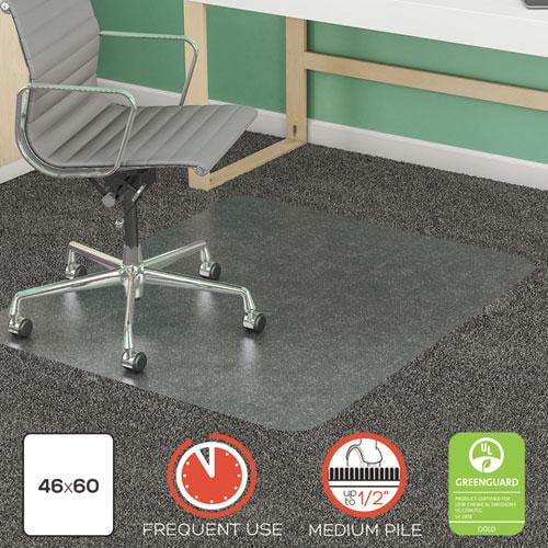 Economat Occasional Use Chair Mat, Low Pile Carpet, Roll, 46 X 60, Rectangle, Clear