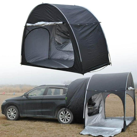 Car Trunk Rear Tent Camping Awning Car Tailgate Tent Van Rainproof Equipment Canopy SUV Tent for Traveling, Vehicle, Backpacking Black