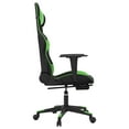 thumbnail image 5 of vidaXL Massage Gaming Chair with Footrest, Reclining, Height Adjustable, Swivel, Black & Green, 5 of 7