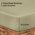 thumbnail image 3 of ROYALE LINENS 300 Thread Count 100% Long Staple Combed Cotton Fitted Sheet Full - Super Soft Deep Pocket Bottom Sheet - Fitted Sheets Only - Elastic Sheets (Full, SageGreen), 3 of 11