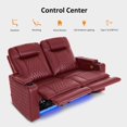 thumbnail image 6 of MCombo 65" Power Reclining Loveseat with Adjustable Headrest for Living Room, Double Recliner Sofa with Armrest Storage & LED Light, Red, 6 of 9