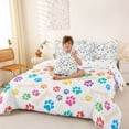 thumbnail image 3 of Erosebridal Cute Cat Dog Bedding Comforter Set 7pcs for Kids, Cartoon Animal King Bedding Sets, 3 of 7