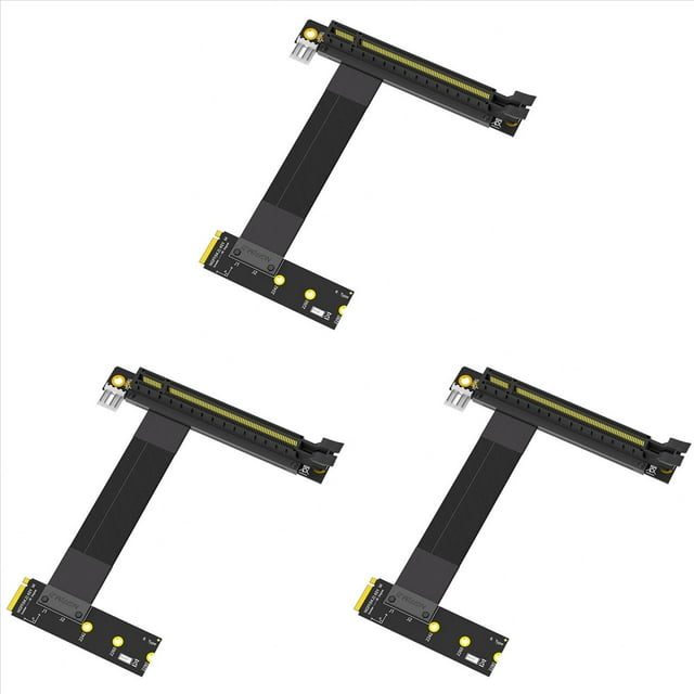 3X M.2 NGFF Key M to PCI-E 16x Graphics Card Riser Adapter Card,Nvme to PCI-Express 16X Extension Cable(Right Direction)