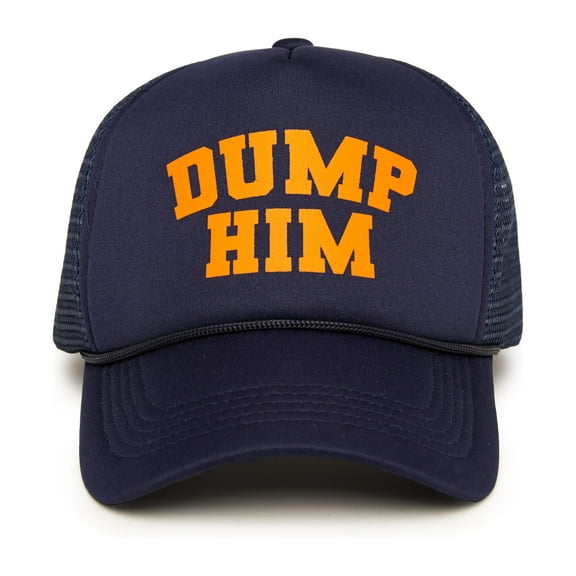 Foam Snapback Trucker Hat - Dump Him (Navy)