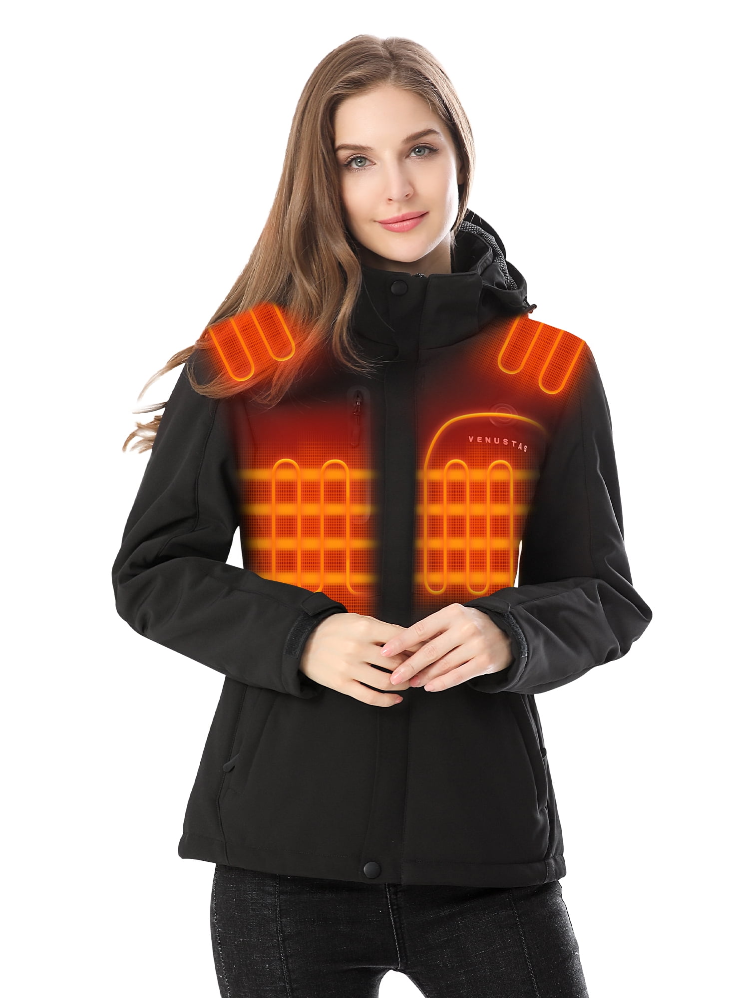 Venustas Women's Heated Jacket with Battery Pack 7.4V 3 Heating Levels ...