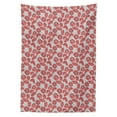 thumbnail image 3 of Ambesonne Floral Tablecloth Rectangular Table Cover, Poppy Petals Polka Dots, 52"x70", Dark Coral Grey White, 3 of 4