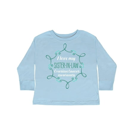 

Inktastic I Love My Sister-in-law Ovarian Cancer Awareness Gift Toddler Boy or Toddler Girl Long Sleeve T-Shirt