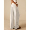 thumbnail image 3 of Women Wide Leg Pants with Pocket High Waisted Lounge Palazzo Autumn and Winter Pants White XXL, 3 of 6