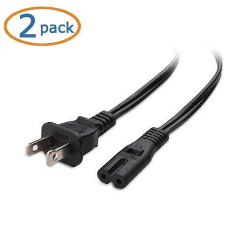 Cable Matters 2Pack NonPolarized 2 Slot Power Cord (2 Slot Power