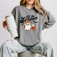 thumbnail image 4 of Tis The Season Ghost Retro - Women's Lightweight Garment Dyed Sweatshirt, 4 of 10