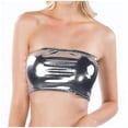 thumbnail image 1 of adviicd Going Out Tops Womens Tube Tops Off Shoulder Seamless Ribbed Strapless Sleeveless Side Ruched Slim Fitted Summer Going Out Top(Gray,S), 1 of 5