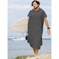 thumbnail image 6 of SUN CUBE Surf Poncho Changing Robe with Hood, Thick Quick Dry Microfiber Wetsuit Changing Towel for Surfing Beach Swim Outdoor Sports Men, Absorbent Wearable Towel Cover Up with Pocket, Gray, 6 of 7