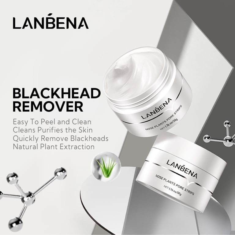 LANBENA Blackhead Remover Facial Mask Nose Pore Strips (50g/1.76 oz)+100pcs  Nose Strips
