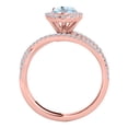 thumbnail image 3 of Mauli Jewels Rings for Women 2.34 Carat Diamond and Pear Shaped Aqumarine Shared-prong 10K Rose Gold, 3 of 6