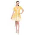 thumbnail image 4 of Girls Disney Princess Beauty and the Beast Belle Cosplay Short Sleeve Sweater Dress, Sizes 4-12, 4 of 14