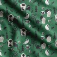 thumbnail image 1 of Soimoi Halloween Print, Silk Fabric, Decor Sewing Fabric by The Yard 42 Inch Wide,Decorative Fabric for Shirts Suits Ties, Green, 1 of 5