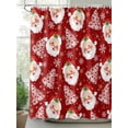 thumbnail image 2 of Fsddascl Funny Santa Claus Shower Curtain Set - 48" x 72" Washable Bathtub Curtain with 12 Hooks, Red Christmas Snowflake Xmas Tree Waterproof Fabric Stall Shower Curtains for Bathroom/Bathtub Décor, 2 of 6