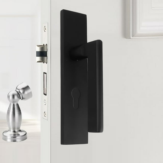 Aluminum Alloy Door Handleset, Black Easy To Install Universal Entry Door Lock for Home