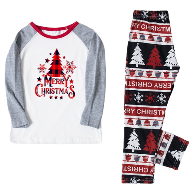 Pijamas navideños clásicos a cuadros con diseño de árbol de Navidad para combinar con la familia, conjunto navideño para padres e hijos