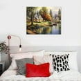 thumbnail image 4 of EastSmooth  Thomas Kinkade River Village Canvas Art Thomas Kinkade Paintings Landscape Wall Art for Bedroom Livingroom Office Framed Ready to Hang, 4 of 4
