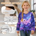 thumbnail image 6 of Xixirimido Axolotl and Galaxy Print Girls Long Sleeve Shirt Kids Crewneck T-Shirts Trendy 3D Graphic Tie-hem Cute Tees for Fall Winter, Size 7-8, 6 of 7