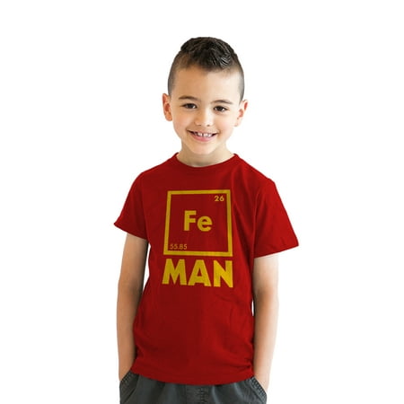 Youth Iron Man Science T shirt Cool Shirts Novelty Kids Funny T Graphic Design (Red) - XL | Walmart Canada