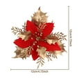 thumbnail image 2 of Artificial Flower, Christmas Flower Head, Holiday Wreath Ornaments, Lifelike Poinsettias and Holly Arrangements, Velvet-Textured Petals, Fade-Resistant, Reusable, Home Decoration Accessories, 2 of 7