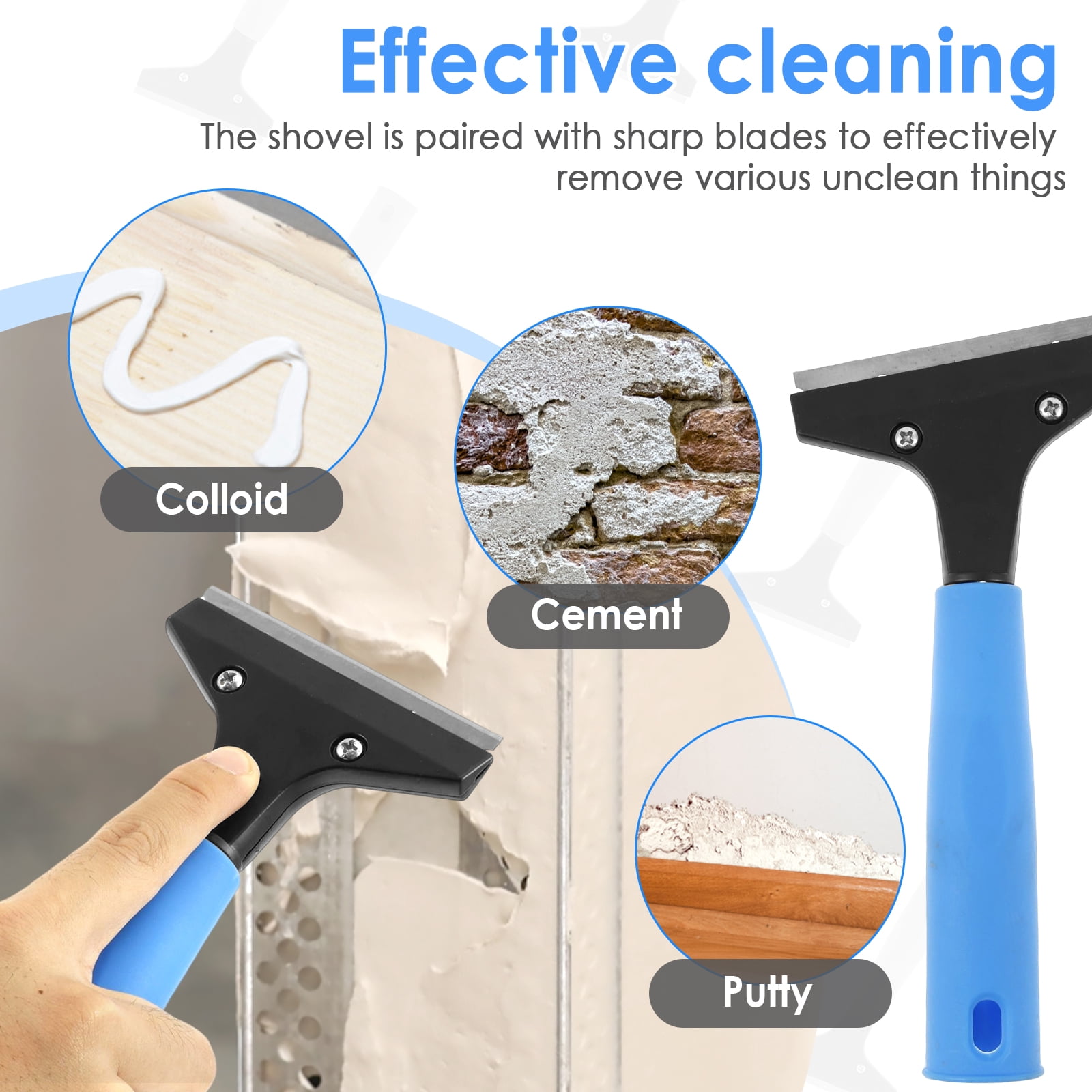 Xiyztok Cleaning Glass Wall Scraper Set Adjustable Versatile Sticker Caulk Remover Tool Solid Tile Window Scraper with Blades for Removing Adhesive