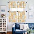 thumbnail image 5 of Yellow Coral Gradient Summer Beach Curtain Tier and Valance Set 3 Piece, Nautical Coastal Ocean Life 3-inch Rod Pocket Window Tier Curtains Valance for Kitchen Living Room, 5 of 9