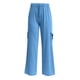 thumbnail image 4 of Pantalones de yoga anchos para mujer con bolsillos cargo - Poliéster spandex, cintura elástica, pantalones palazzo elásticos, aptos para el gimnasio/entrenamiento/uso informal, 4 of 5