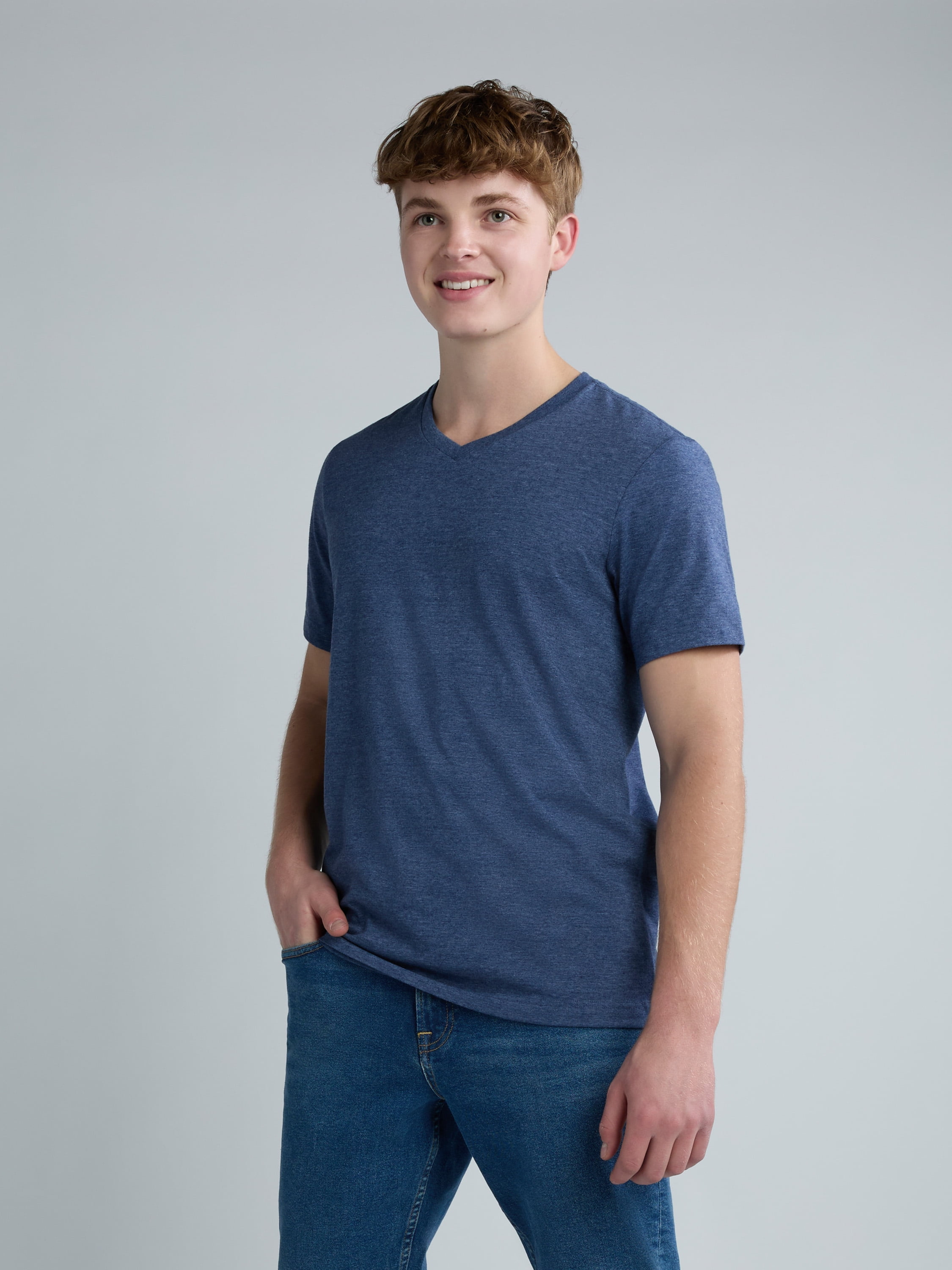George Men's and Big Men's Lightweight V Neck Tee with Short Sleeves, 3-Pack, Sizes XS-3XL