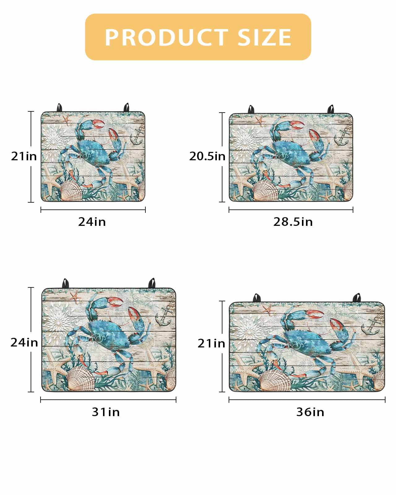 nqOlkjepod Large Induction Cooktop Protector Mat 24"x21", Teal Crab Coastal Stove Top Covers for Electric Stove, Summer Beach Nautical Starfish Retro Stove Burner Cover Mats, Glass Top Stove Cover