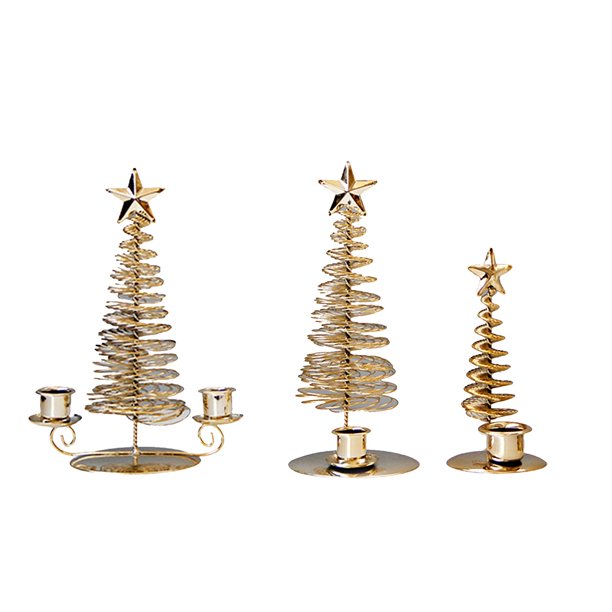 onlyliua Ofertas de Navidad Vela Fina con Forma de Árbol de Navidad Metal Dorado de Estilo Europeo