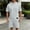 Gray, variant on Men's Big & Tall 2 Piece Outfit Textured Short Set Casual Crewneck Short Sleeve Shirt and Elastic Waist Shorts Summer Tracksuit Lounge Set Size S-6XL Green