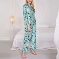 thumbnail image 3 of Honeii Sea Life print Women's Pajama Sets Long Sleeve Button Down Sleepwear Nightwear Soft Pjs Lounge Sets-Large, 3 of 7