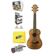 Oscar Schmidt OU7 Spalted Mango Concert size Ukulele w/Strings and More Bundle