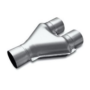 Dual Stainless Pipes - Exhaust Stamped Y Pipe 2.00
