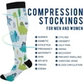 thumbnail image 4 of GZHJMY 1 Pair Cute Dinosaur Compression Socks for Women Men, Knee High Stocking for Running,Athletic,Medical, 4 of 7