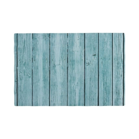 

Placemats Set of 4 Turquoise Wooden1 Place mats for Dining Table Indoor/Outdoor Cute Heat Resistant Washable Table Mats(18 x 12 )