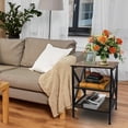 thumbnail image 2 of CERBIOR End Table, Nightstand with 3-Tier Shelf, Metal Frame, Side Sofa Table for Living Room and Bedroom - Rustic Brown, 2 of 8
