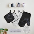 thumbnail image 4 of Cool Black Panther Oven Mitts and Pot Holders with Chef Apron,Set of 5 Heat Resistant Kitchen Gloves and Silicone Non-Slip Potholders Adjustable Neck Buckle Chef Apron, 4 of 6