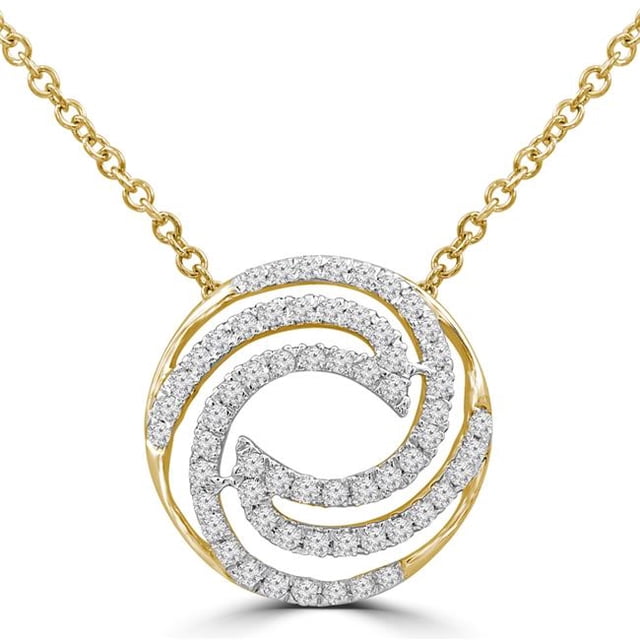 Majesty Diamonds MDR210040 Collier Rond en Diamant 0.33 CTW en Or Jaune 14K