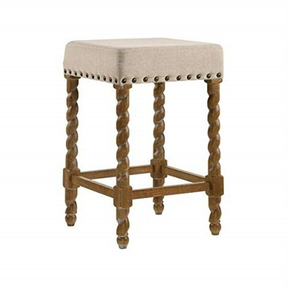 Carolina Classics Remick 24" Counter Stool in Natural Oak and Linen