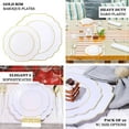 thumbnail image 4 of Efavormart 10 Pack | 8" Hunter Emerald Green Hard Plastic Dessert Appetizer Plates, Disposable Tableware, Baroque Heavy Duty Salad Plates With Gold Rim, 4 of 11