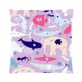 thumbnail image 1 of RYLABLUE Home Decor Color Multi Cute Cartoon Elephant With Fishes Zippered Throw Pillow Cover Cushion Case 16x16 inches Two Sides Printing, 1 of 1